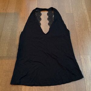 Black halter neck top
